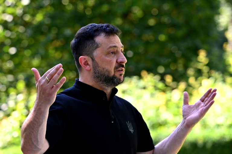 Le président ukrainien Volodymyr Zelensky à Kiev en Ukraine le 29 août 2025