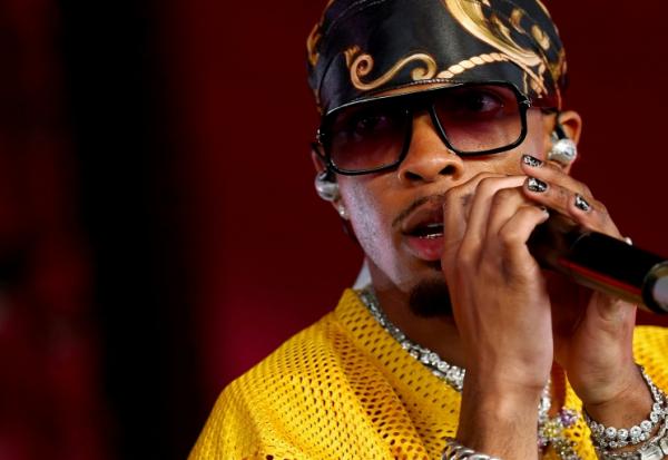 Le rappeur américain D4vd en concert au festival Coachella, en Californie, le 20 avril 2025