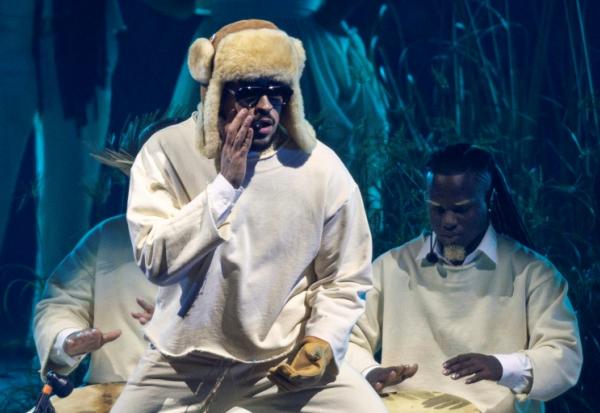 Le chanteur portoricain Bad Bunny lors d'un concert à San Juan, à Porto Rico, le 11 juillet 2025