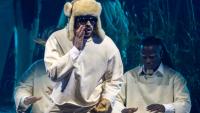 Le chanteur portoricain Bad Bunny lors d'un concert à San Juan, à Porto Rico, le 11 juillet 2025