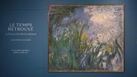 Le tableau *Iris* (1924–1925) du peintre français Claude Monet, lors d’une présentation en avant-première de 28 œuvres impressionnistes issues de la collection Schlumberger, dévoilées le 17 septembre 2026, en amont de leur vente prévue le 22 octobre 2026 chez Sotheby’s à Paris