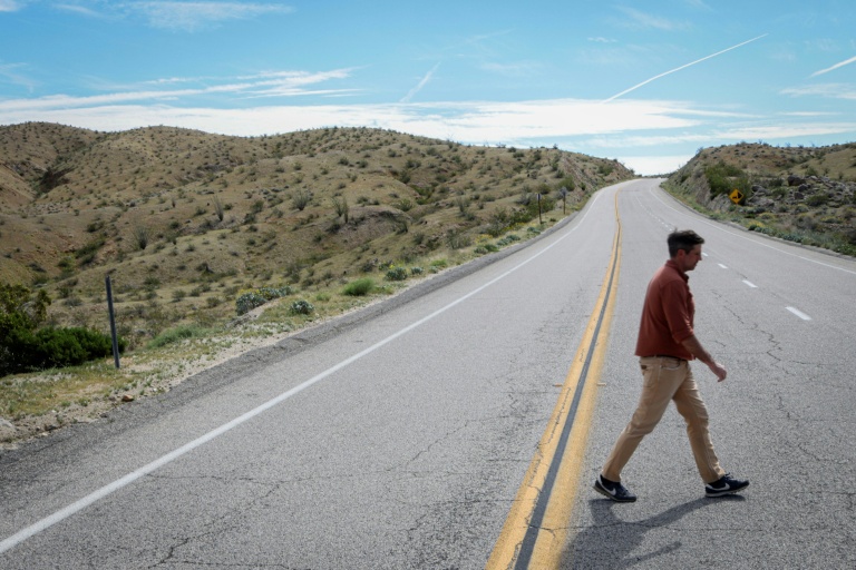 Michael Glaser sur l'une des routes utilisées pour le film 