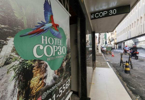 L'"Hôtel COP30" à Belem, dans l'Etat de Para, le 25 août 2025 au Brésil