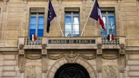 Cette photographie montre la façade du siège de la Banque de France à Paris, le 10 juillet 2026