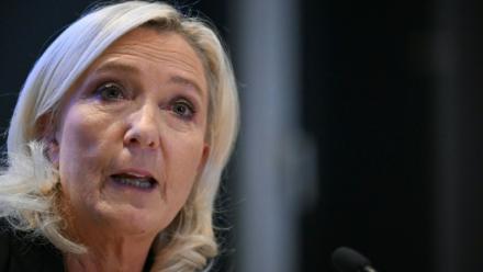 Marine Le Pen, candidate du Rassemblement national (RN), le 14 octobre 2026 à Bruxelles
