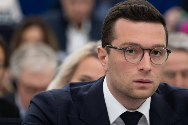 Le président du RN Jordan Bardella à Strasbourg le 20 mai 2026