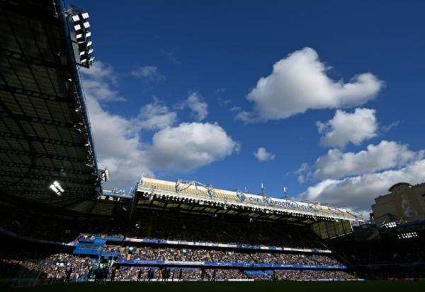 Le stade de Stamford Bridg, le 10 octobre 2026, où joue le club de football londonien de Chelsea, dont Roman Abramovitch a été propriétaire avant de devoir le céder en 2022.