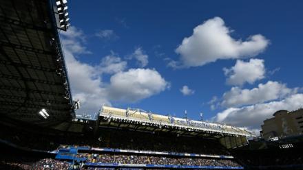 Le stade de Stamford Bridg, le 10 octobre 2026, où joue le club de football londonien de Chelsea, dont Roman Abramovitch a été propriétaire avant de devoir le céder en 2022.