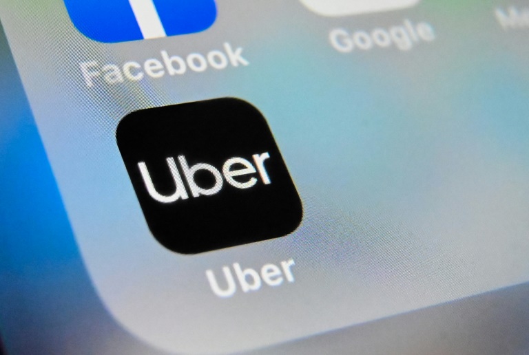 Le logo d'Uber sur une tablette le 1er octobre 2019