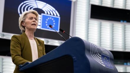 Ursula von der Leyen au Parlement européen à Strasbourg le 10 septembre 2025