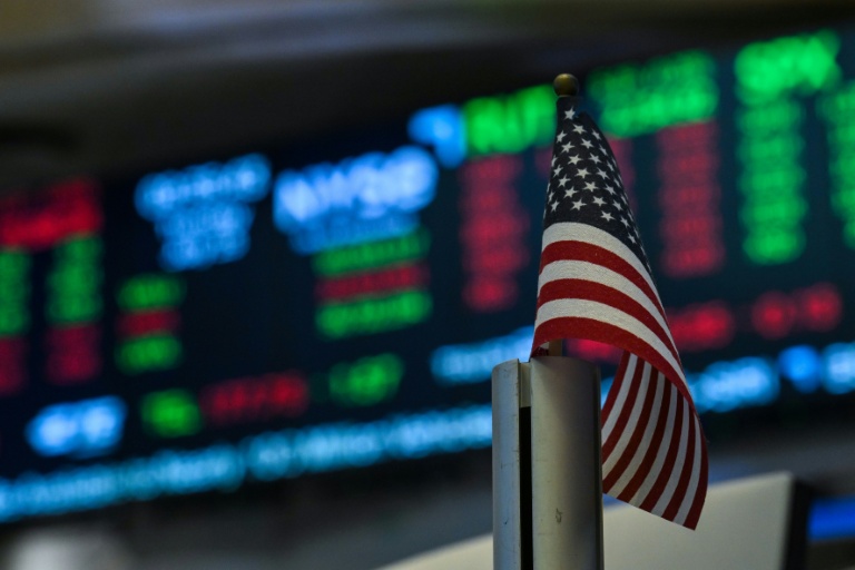 Un drapeau américain à la Bourse de New York le 15 juillet 2025