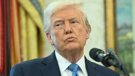 Le président américain Donald Trump à la Maison Blanche, le 23 avril 2025 à Washington
