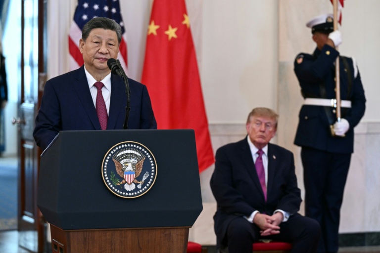 Le président chinois Xi Jinping s'exprime à la Maison Blanche aux côtés du président américain Donald Trump, le 24 septembre 2026 à Washington