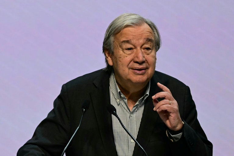 Le secrétaire général de l'ONU Antonio Guterres à Belem, au Brésil, le 20 novembre 2025