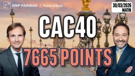 CAC 40 : sur son support à 7665 points - 100 % Marchés - 30/03/2026 - M