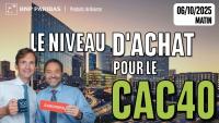 Le niveau d'ACHAT pour le CAC40 - 100 % Marchés -  06/10/2025 - M
