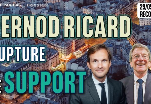 Rupture de support pour PERNOD RICARD - 100 % Marchés - 29/05/2026